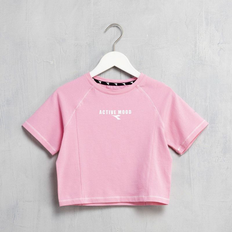 DIADORA - Camiseta Niña con Logo manga corta de Algodón Diadora