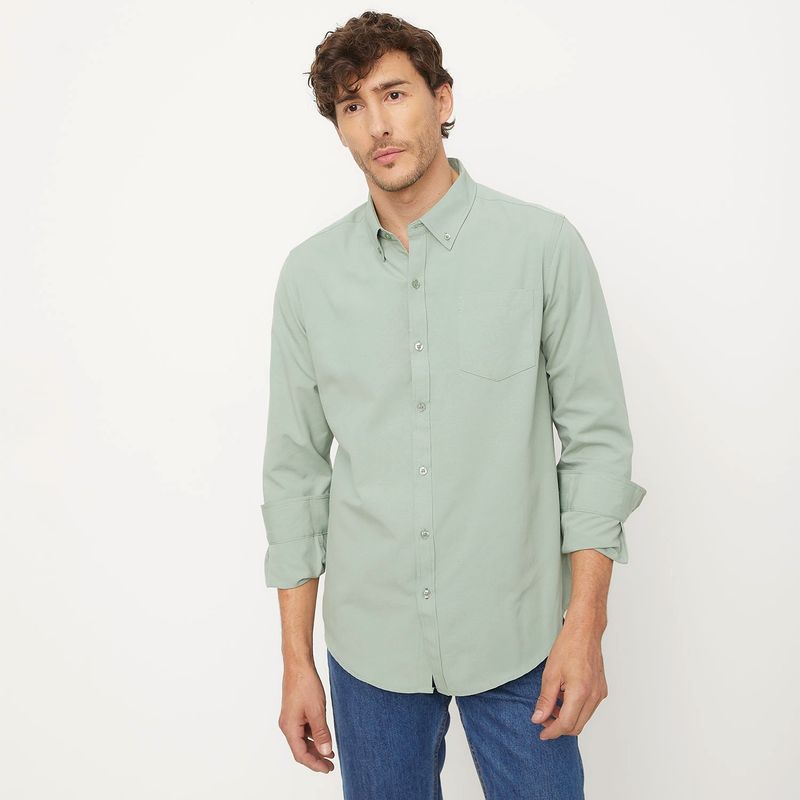 NEWPORT - Camisa Hombre Manga larga Slim de Algodón Newport