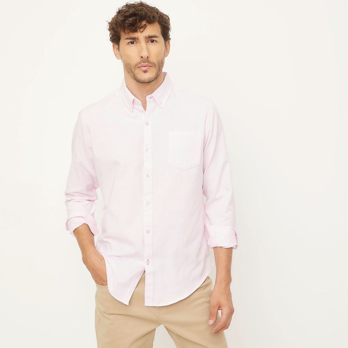 NEWPORT - Camisa Hombre Manga larga Slim de Algodón Newport