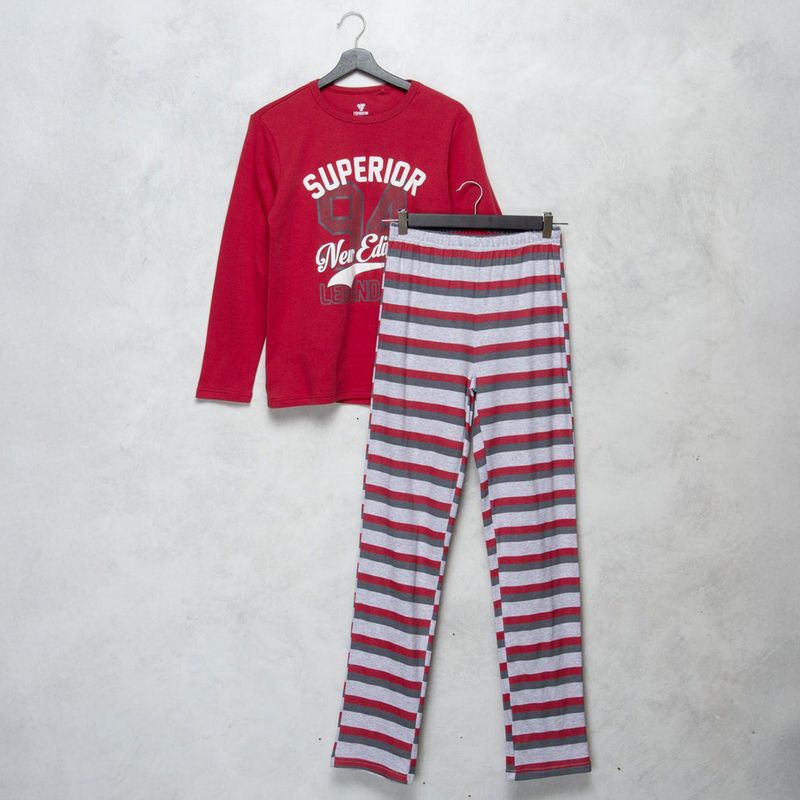 FEDERATION - Pijama para Niño 2 piezas Cintura elásticada Manga larga de Algodón Federation