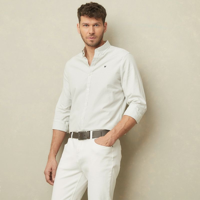 WOLF & HANK - Camisa Hombre Manga larga Slim de Algodón Wolf & Hank