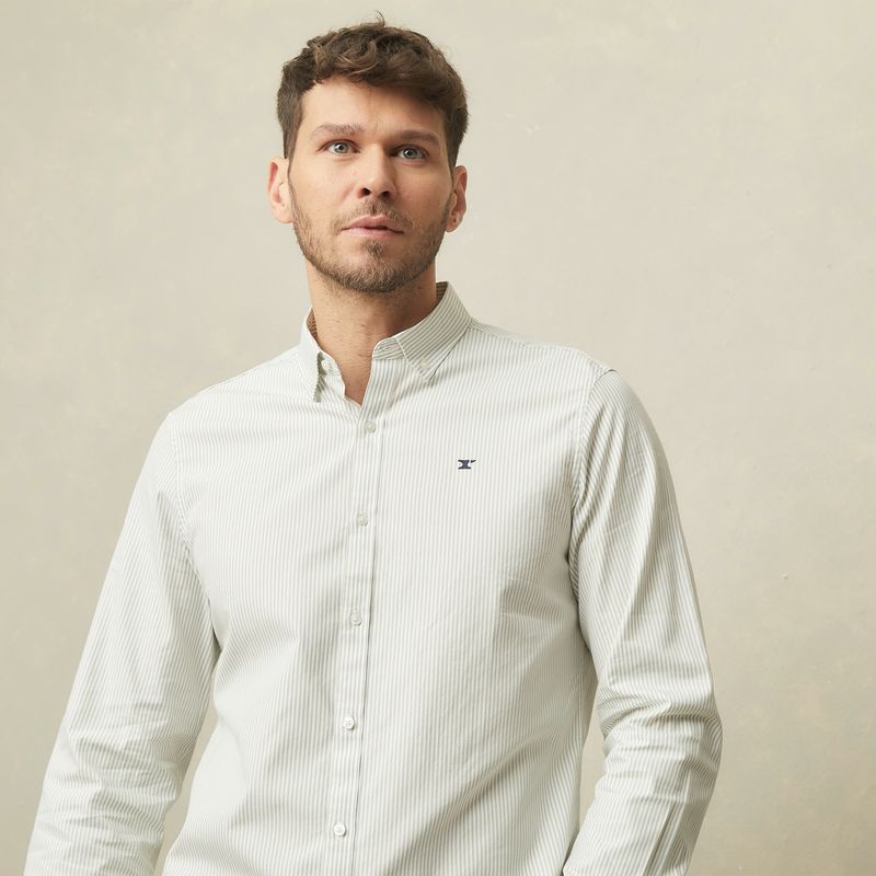 WOLF & HANK - Camisa Hombre Manga larga Slim de Algodón Wolf & Hank