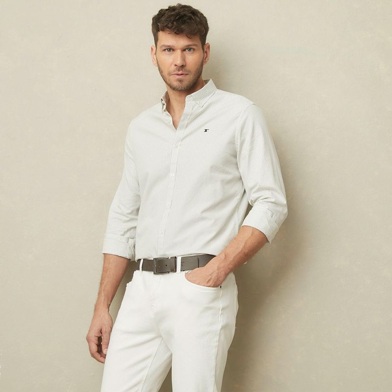 WOLF & HANK - Camisa Hombre Manga larga Slim de Algodón Wolf & Hank