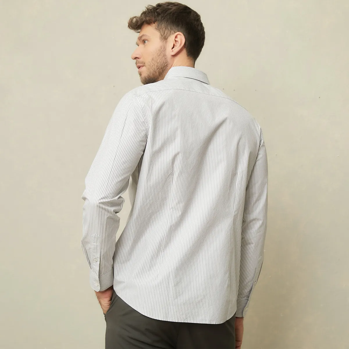 WOLF & HANK - Camisa Hombre Manga larga Slim de Algodón Wolf & Hank