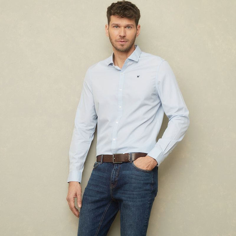 WOLF & HANK - Camisa Hombre Manga larga Slim Algodón Wolf & Hank