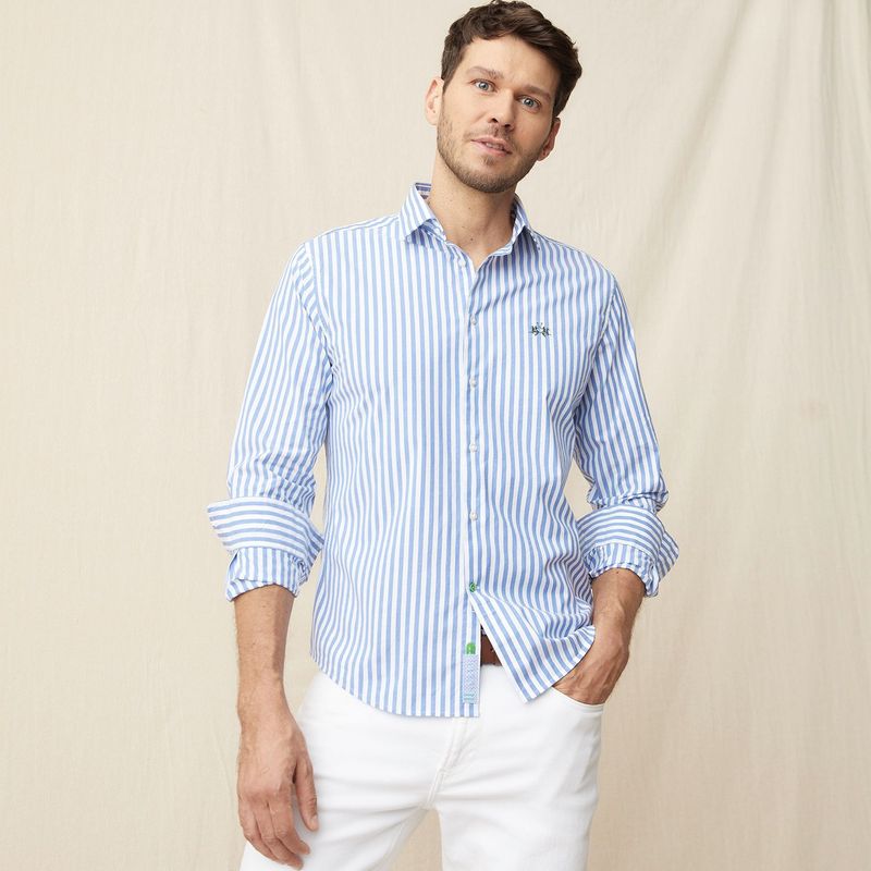 LA MARTINA - Camisa Hombre Manga larga Slim Algodón La Martina