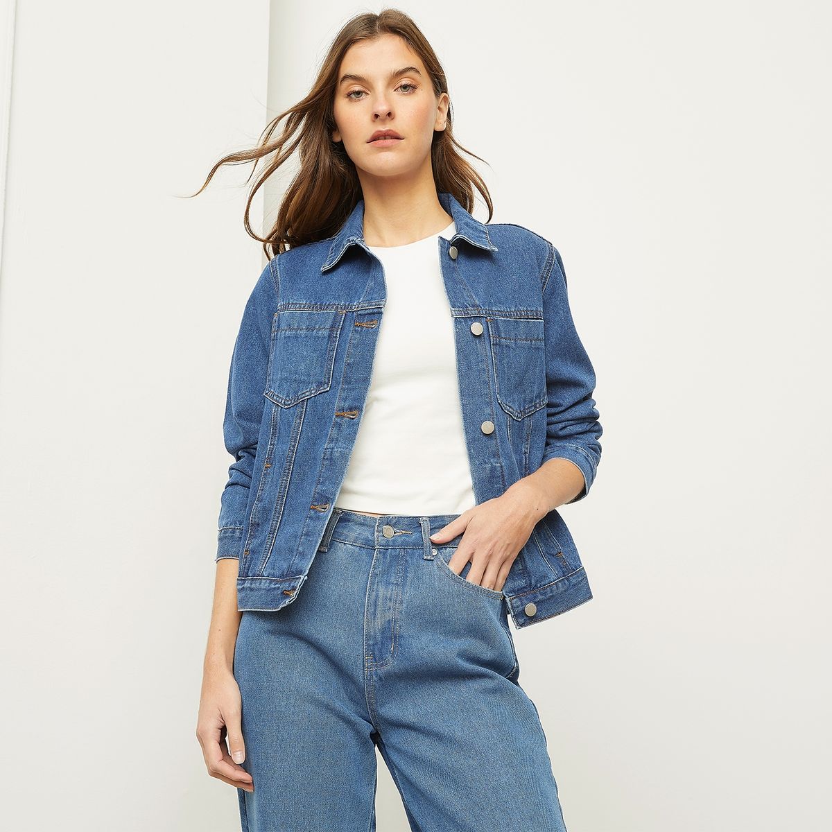 BASEMENT - Chaqueta de jean para Mujer de Algodón Basement