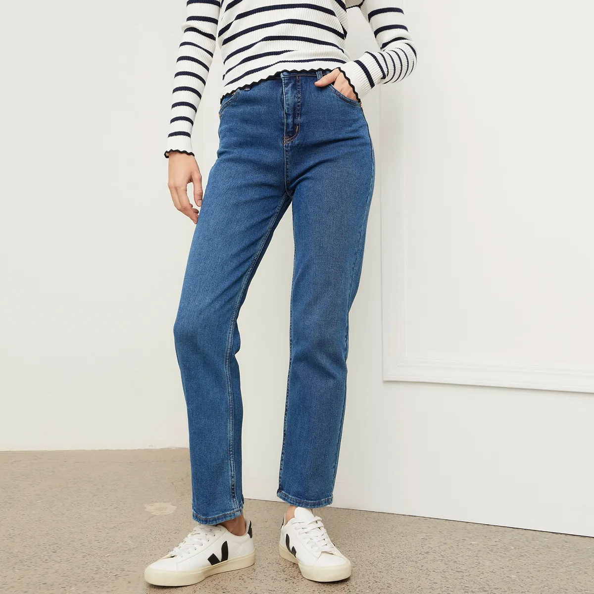 BASEMENT - Jean Recto Mujer Tiro medio Basement