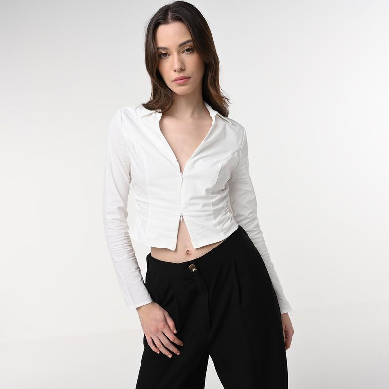 SYBILLA - Blusa Mujer Manga larga de Algodón Sybilla