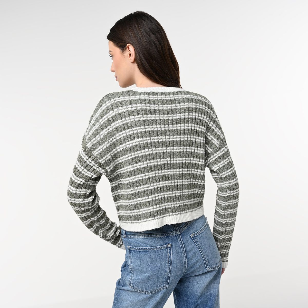 DOO AUSTRALIA - Saco Mujer de Rayas de Algodón Ajustado Doo Australia