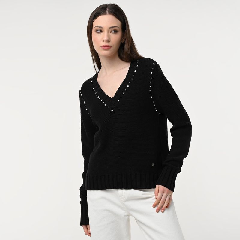 DENIMLAB - Saco Mujer Con aplique de Algodón Denimlab