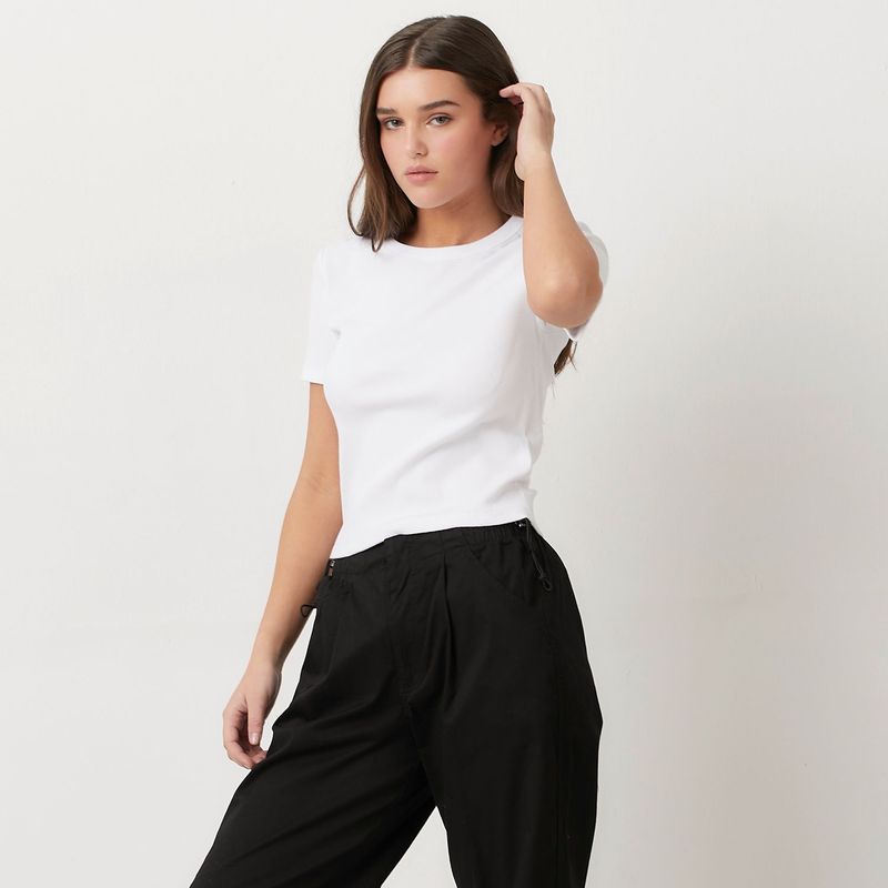 SYBILLA - Blusa Mujer Manga corta de Algodón Sybilla