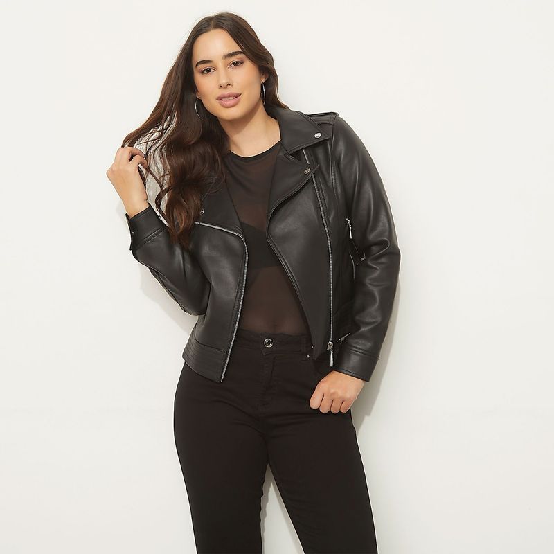 MOSSIMO - Chaqueta Efecto cuero Mujer Tipo biker Mossimo