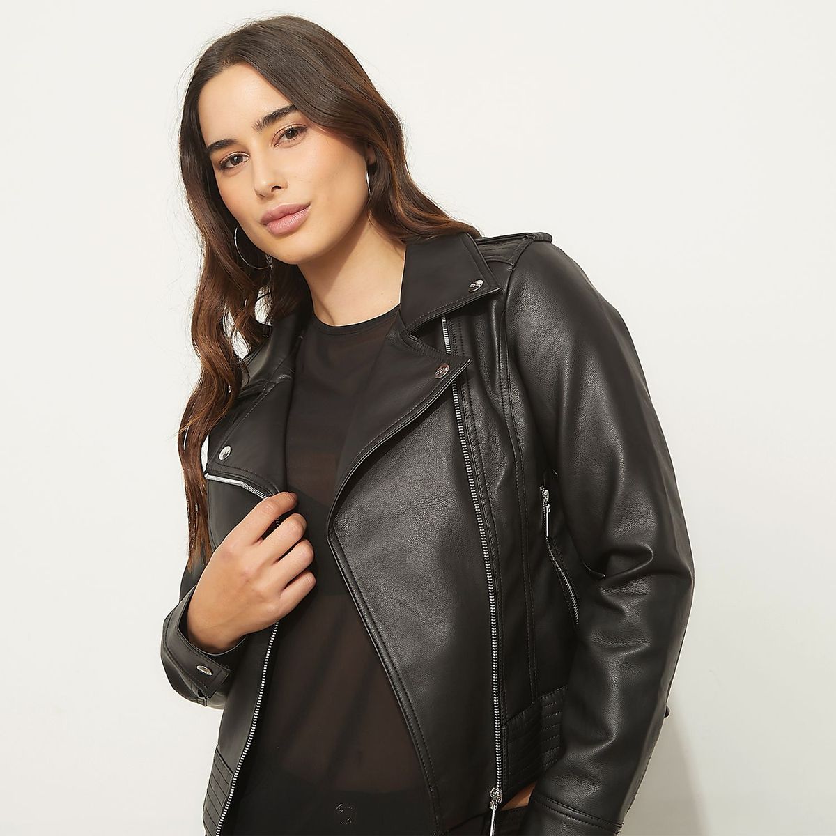 MOSSIMO - Chaqueta Efecto cuero Mujer Tipo biker Mossimo
