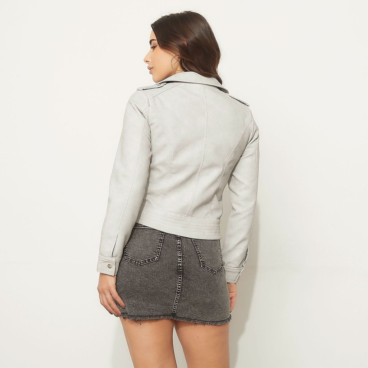 MOSSIMO - Chaqueta Efecto cuero Mujer Tipo biker Mossimo