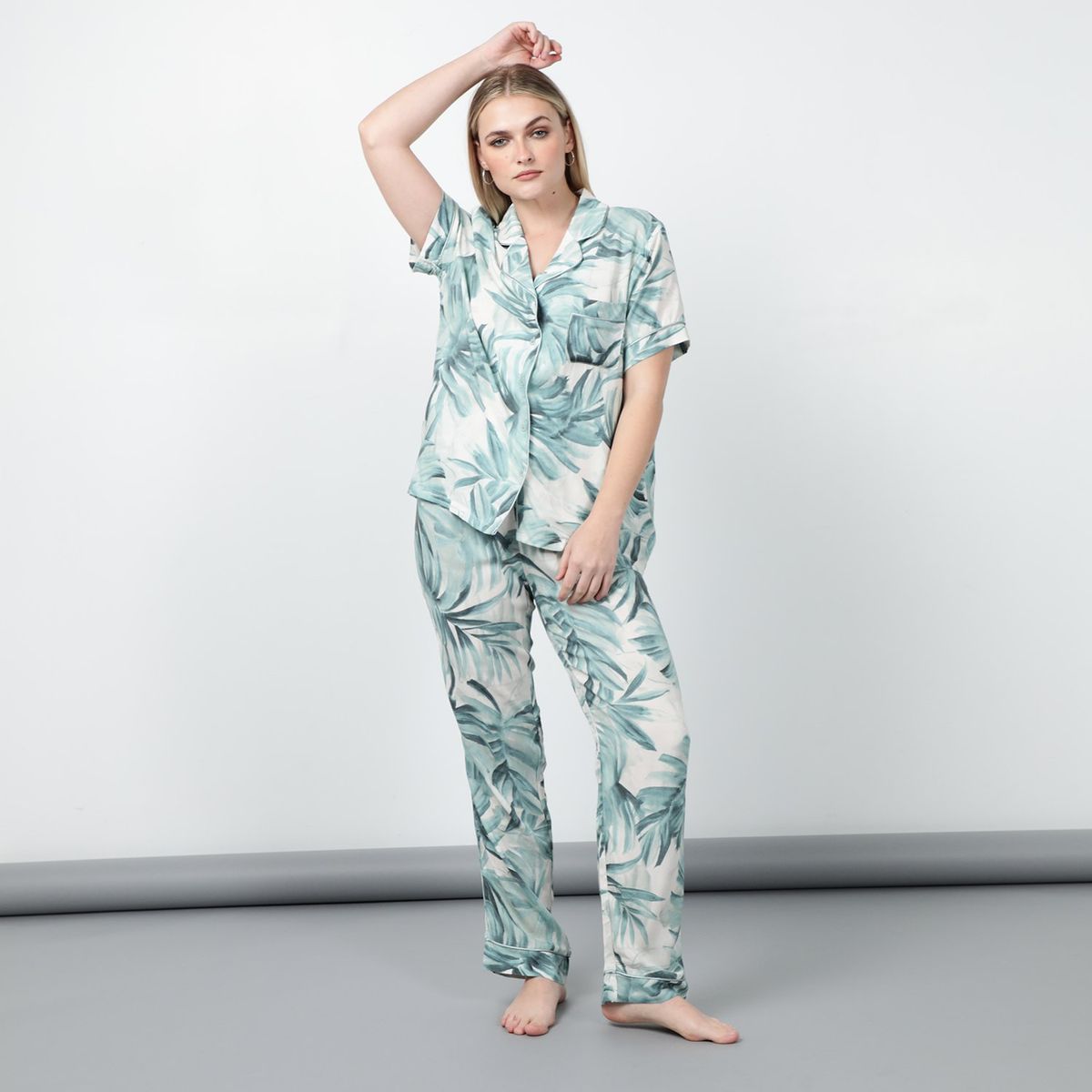 BLU - Conjunto pijama mujer pantalón largo y manga corta BLU