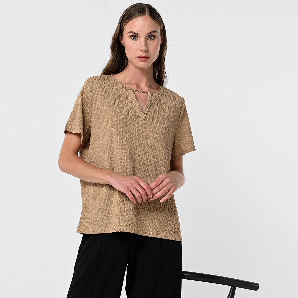 SOUTHLAND - Camiseta para Mujer Cut out Manga corta Southland