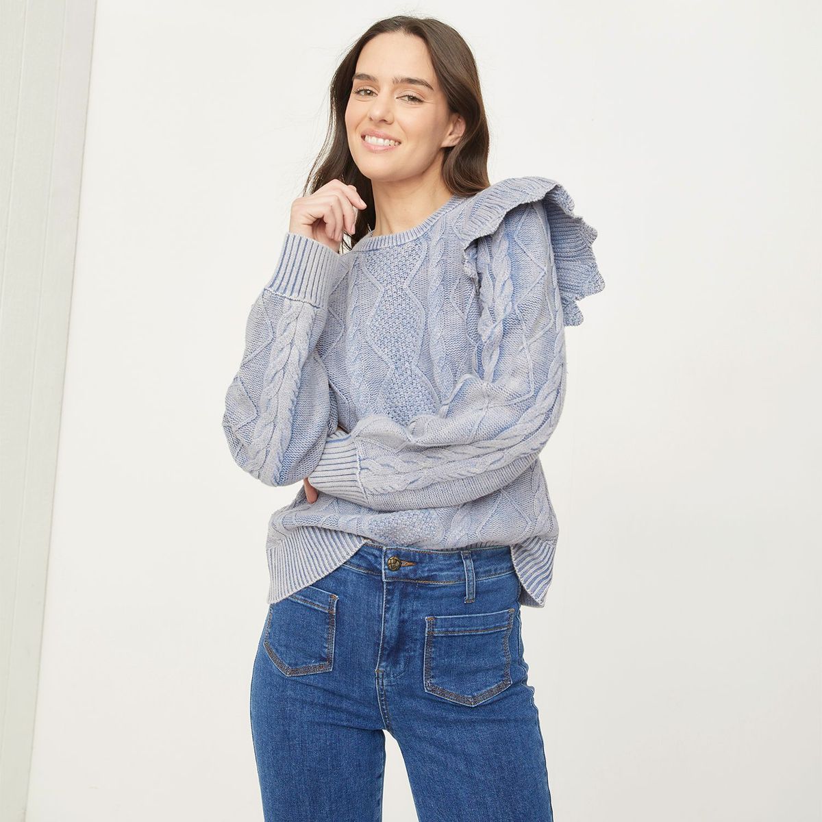 UNIVERSITY CLUB - Saco para Mujer Trenzado de Algodón University Club