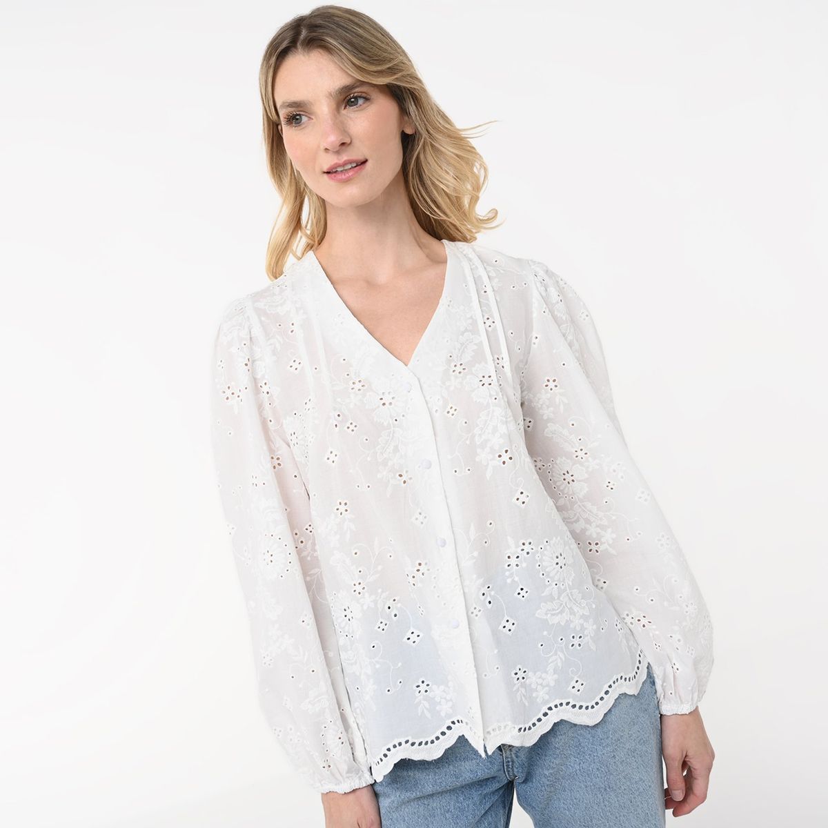 UNIVERSITY CLUB - Blusa para Mujer Manga larga de Algodón University Club