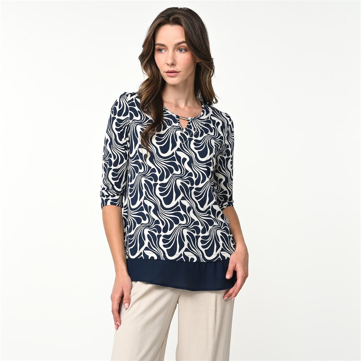SOUTHLAND - Blusa Mujer con Estampado Manga 3/4 Southland