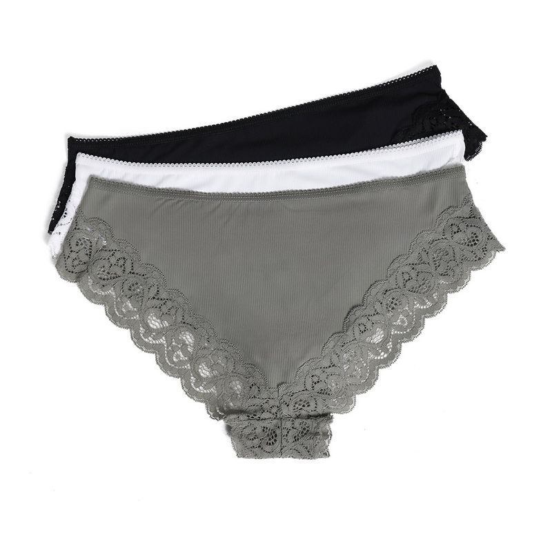 BLU - Hipsters Pack de 3 Encaje Mujer Blu 