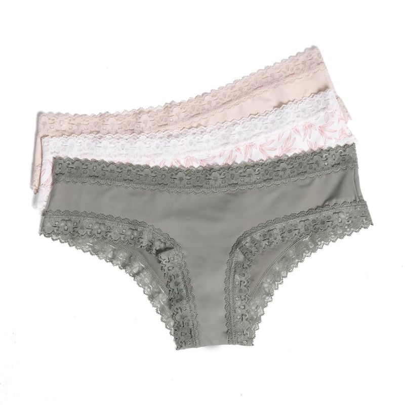 BLU - Calzón bikini Pack de 3 Encaje Mujer Blu 
