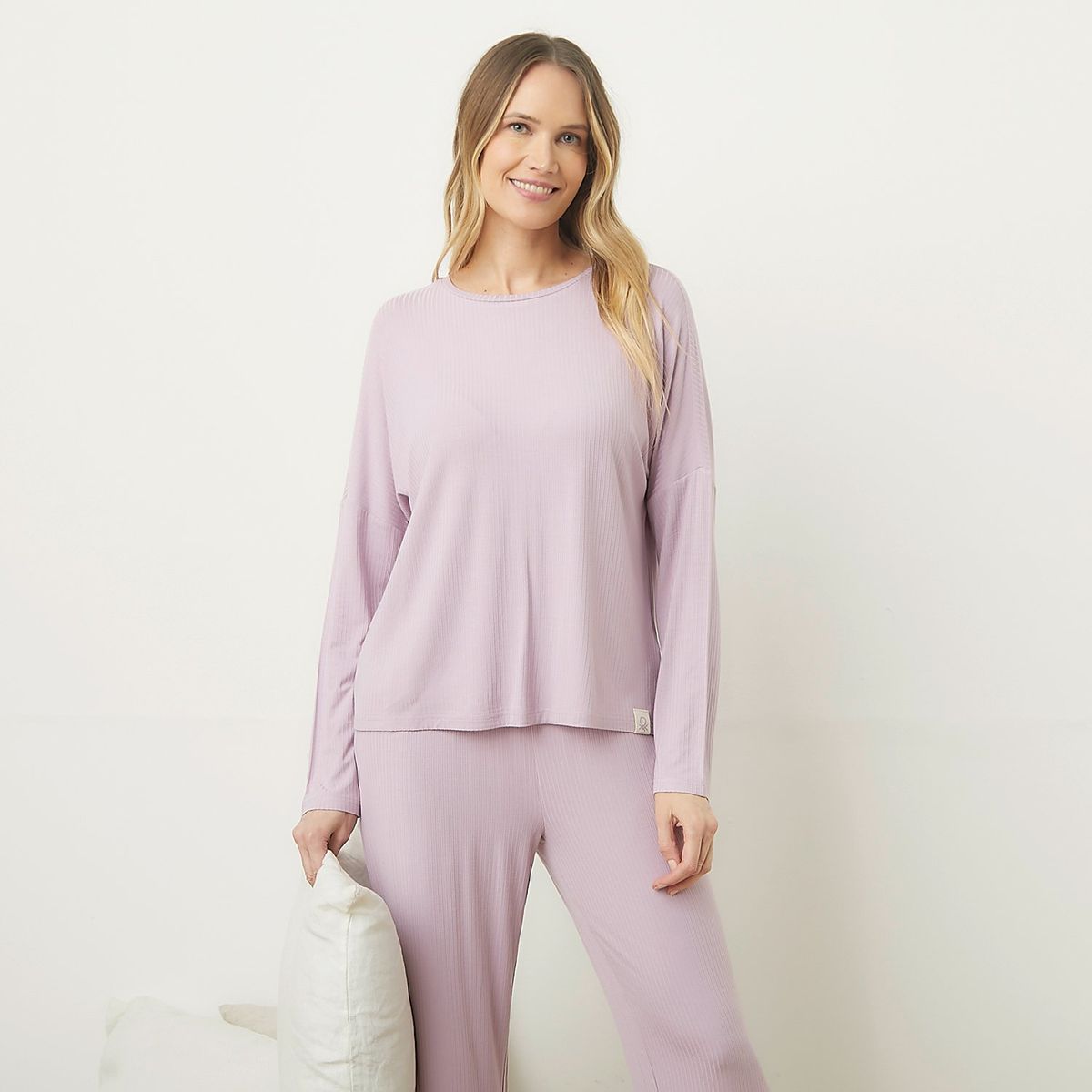 BENETTON - Conjunto pijama mujer pantalón y manga larga Benetton 