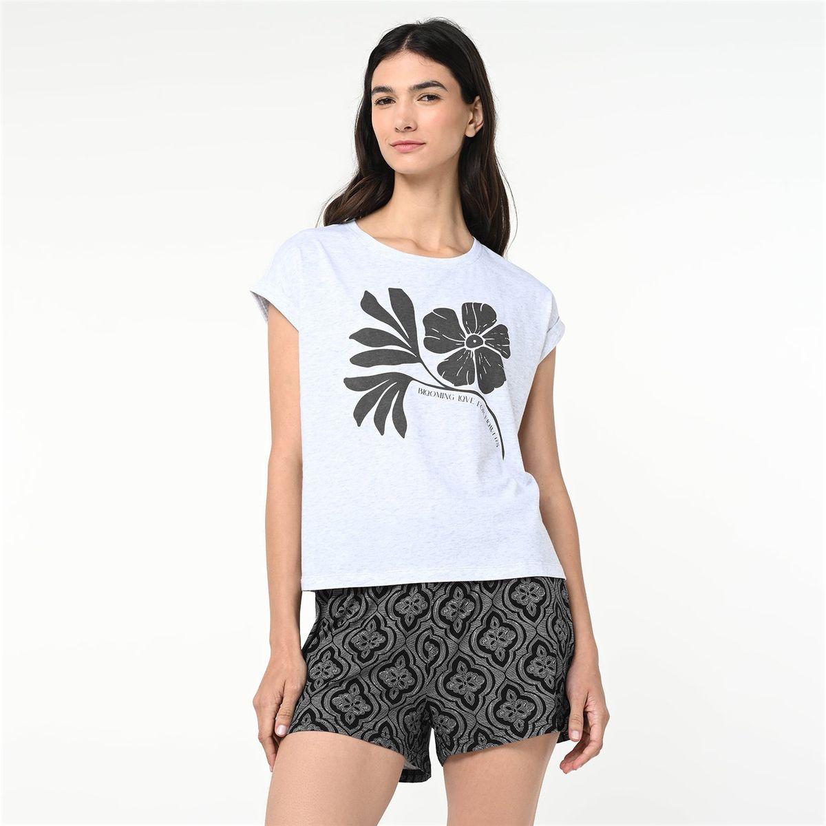 BLU - Camiseta de pijama Mujer Manga corta de Algodón blu