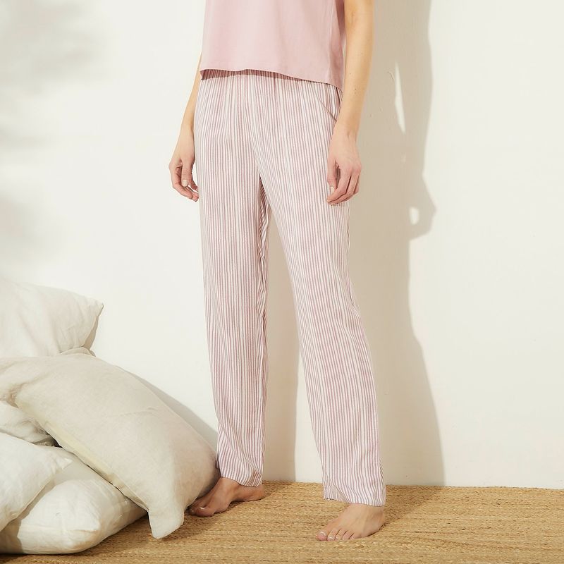 BLU - Pantalón de pijama Mujer de Viscosa blu