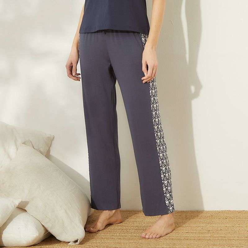 BLU - Pantalón de pijama Mujer de Viscosa blu