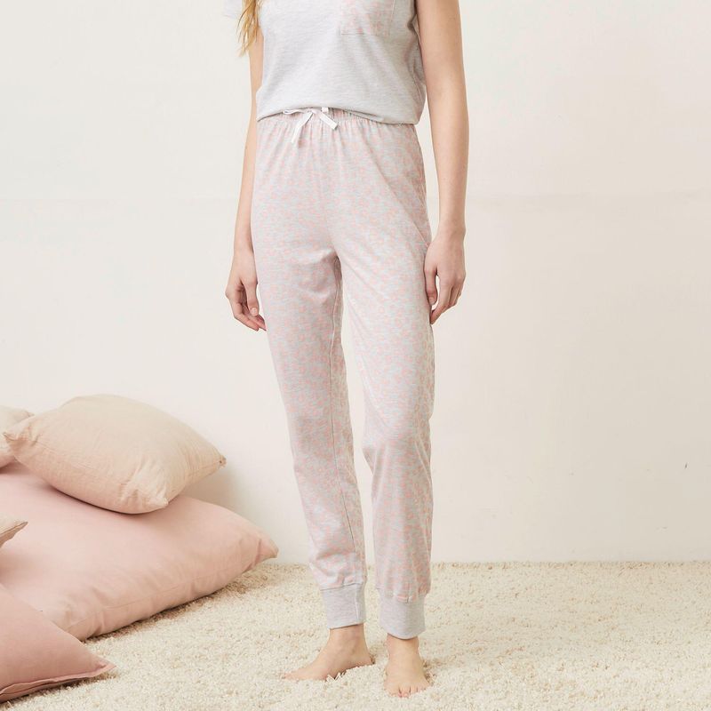 SYBILLA - Pantalón de pijama Mujer Largo de Algodón Sybilla