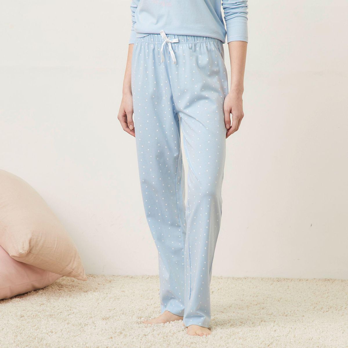 SYBILLA - Pantalón de pijama Mujer Largo de Algodón Sybilla