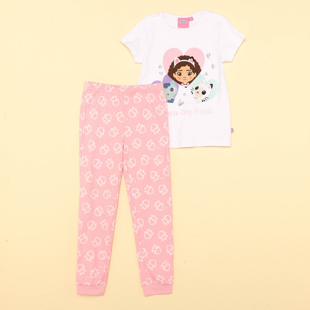 GABBYS DOLLHOUSE - Pijama para Niña 2 piezas con Estampado Cintura elásticada Manga corta de Algodón Gabby'S Doll House