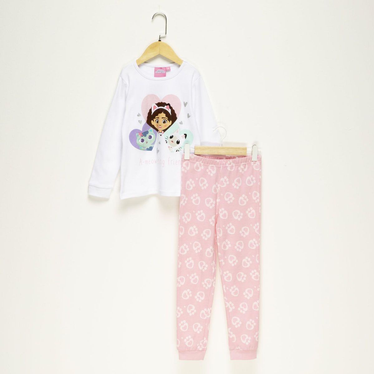 GABBYS DOLLHOUSE - Pijama para Niña 2 piezas con Estampado Cintura elásticada Manga larga de Algodón Gabby'S Doll House