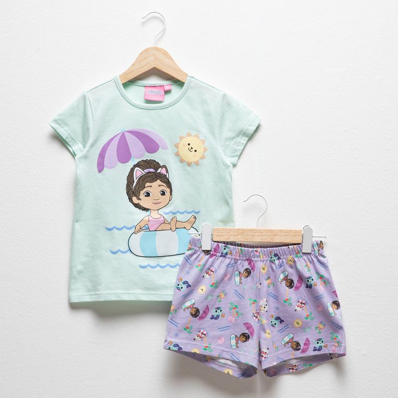 - Pijama para Niña 2 piezas con Estampado Cintura elásticada Manga corta de Algodón Gabby'S Doll House