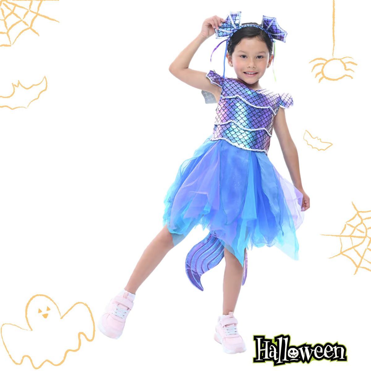 YAMP - Disfraz para niña Sirena fantasía