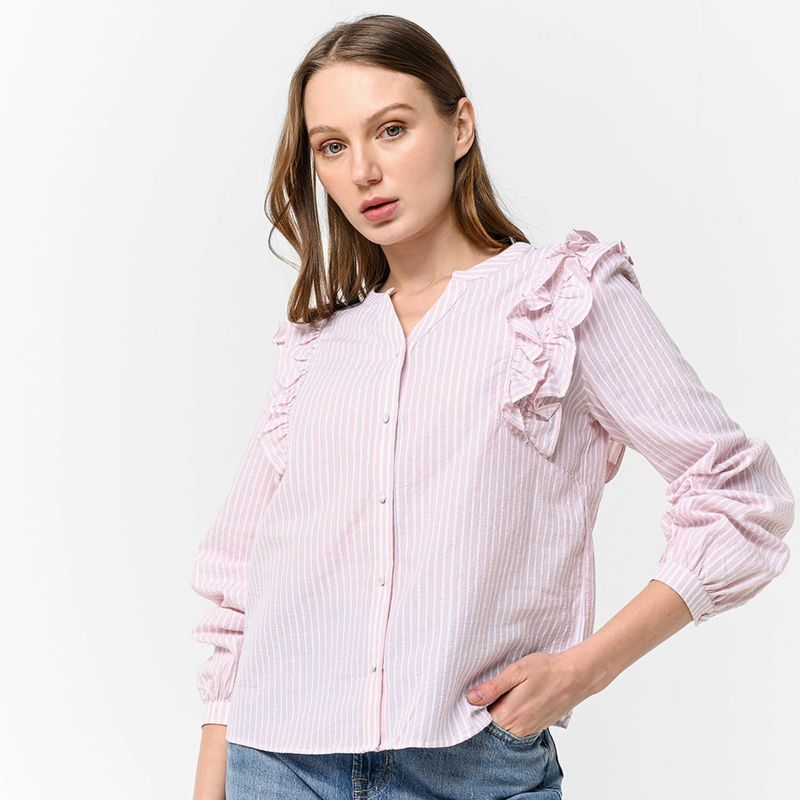 UNIVERSITY CLUB - Blusa para Mujer Manga larga de Algodón University Club