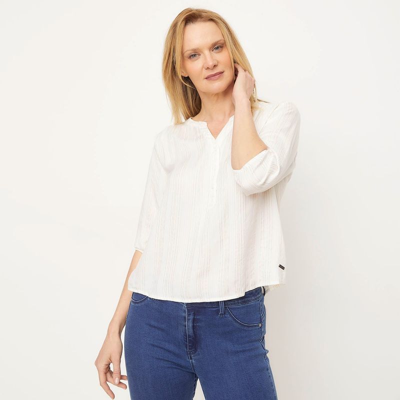 NEWPORT - Blusa Mujer con Estampado Manga 3/4 Newport