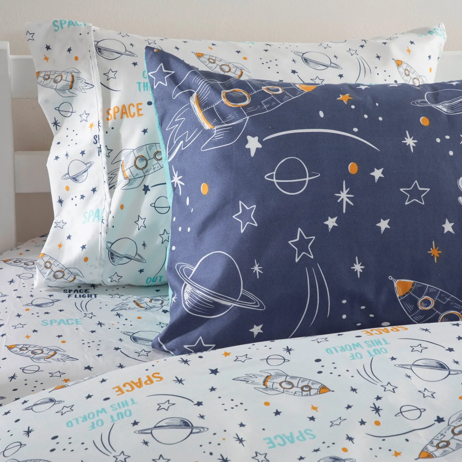 Kaleido Space Juego De Edredón Para Niños Tamaño Completo Para Niños, Juego De Ropa De Cama Para Jugadores Que Brilla En La Oscuridad 1 Edredón, 1 Almohada Decorativa, 2 Fundas De