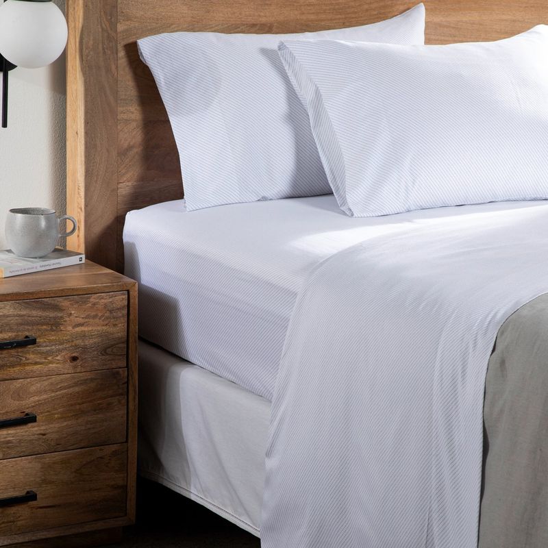 BASEMENT HOME - Sábanas de Algodón 300 Hilos muy suave Basement Home Lyon. Juegos de Sábanas Estampadas para cama Doble, Queen y King