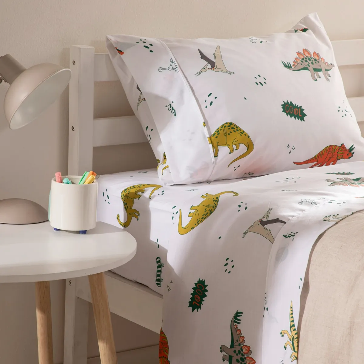 MICA KIDS - Sábanas de  180 Hilos Suave Mica Kids Dinox. Juegos de Sábanas Estampadas para cama Sencillo y Doble
