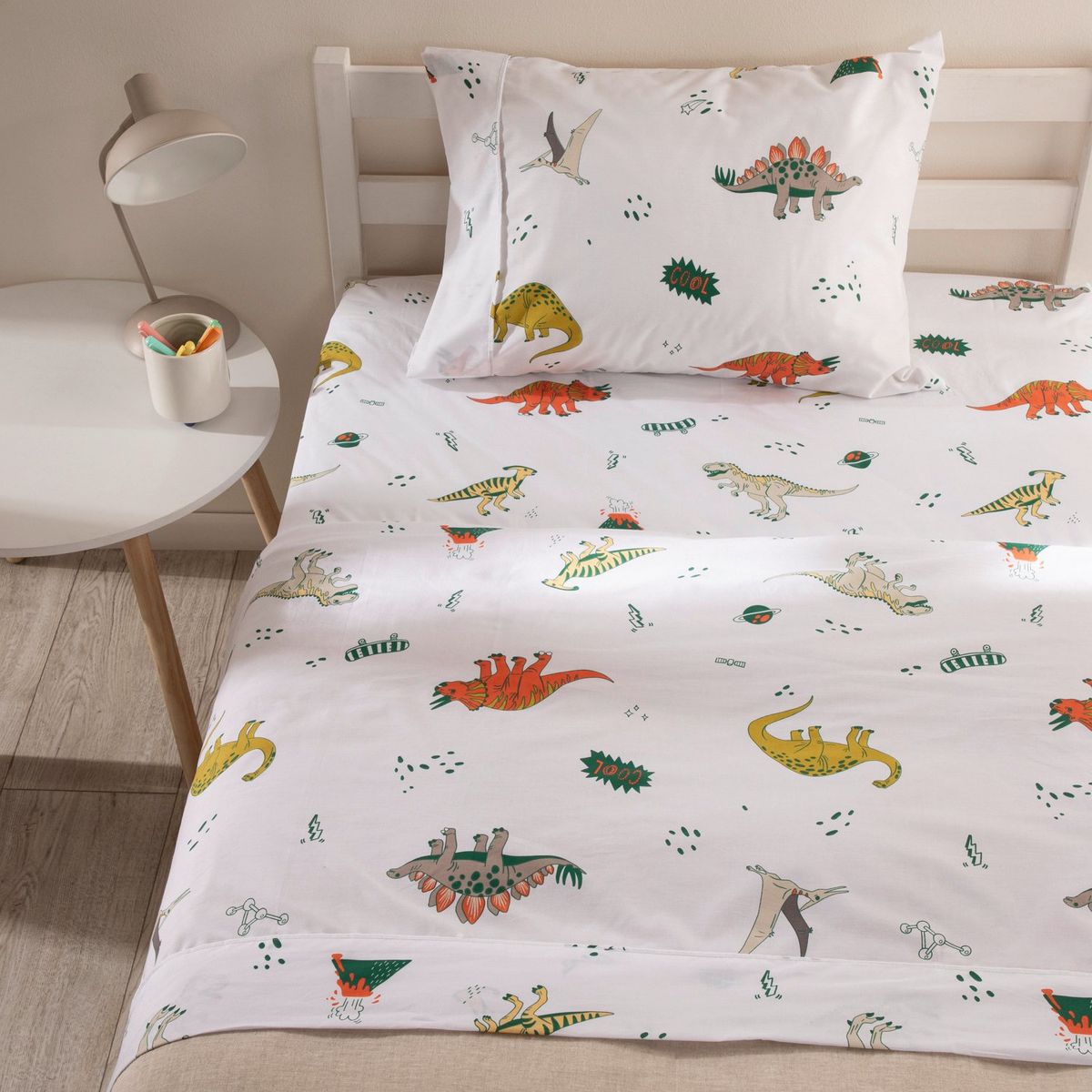 MICA KIDS - Sábanas de  180 Hilos Suave Mica Kids Dinox. Juegos de Sábanas Estampadas para cama Sencillo y Doble