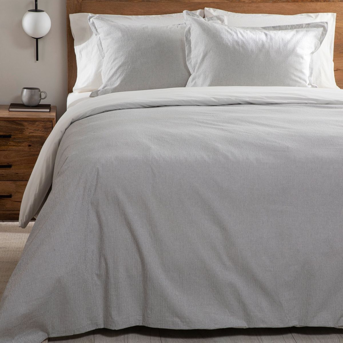 BASEMENT HOME - Funda de Duvet Estampada de Algodón con cierre de botones Basement home. Forro de Plumón Texture para cama doble, queen y king