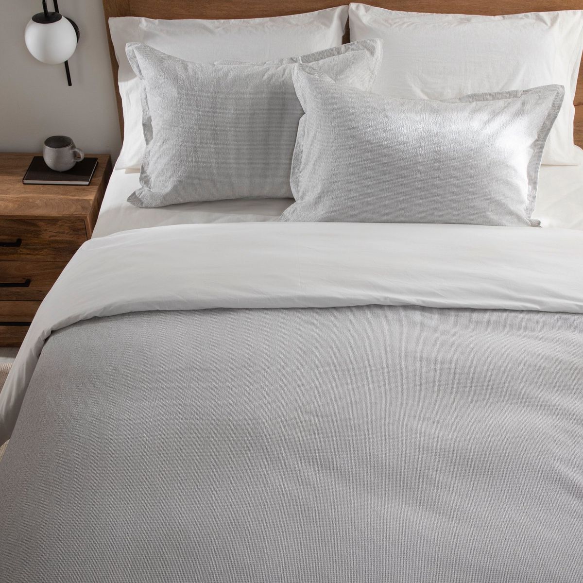 BASEMENT HOME - Funda de Duvet Estampada de Algodón con cierre de botones Basement home. Forro de Plumón Texture para cama doble, queen y king