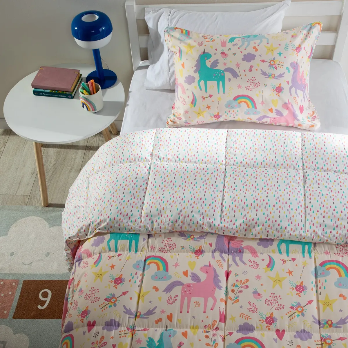 MICA KIDS - Edredón Infantil Mica Kids con exterior y relleno de Poliéster 300 GSM Dream. Edredón Estampado para cama Sencillo y doble.