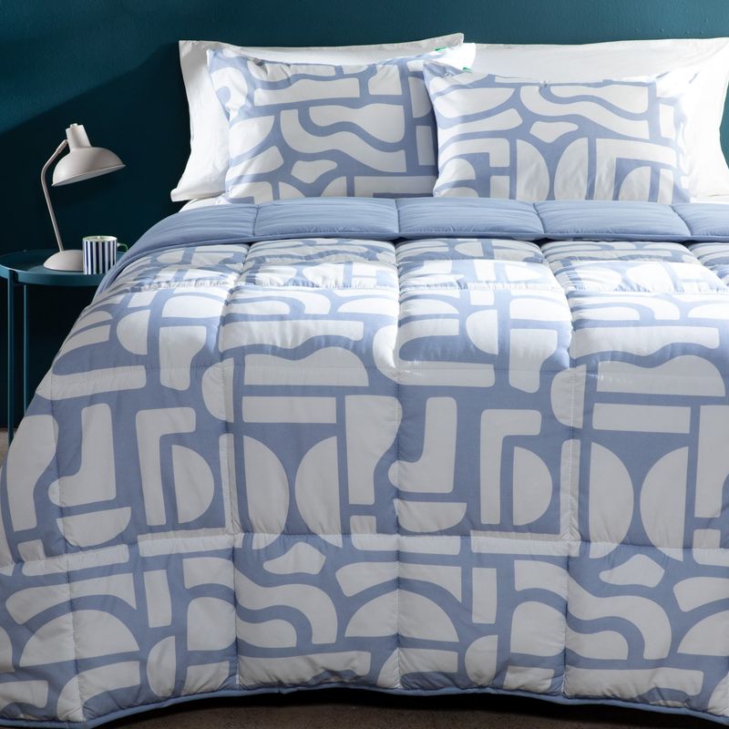 BENETTON - Edredón Benetton con exterior y relleno de 300 GSM de Poliéster Tiziano. Edredón Estampado para cama doble, queen, king.
