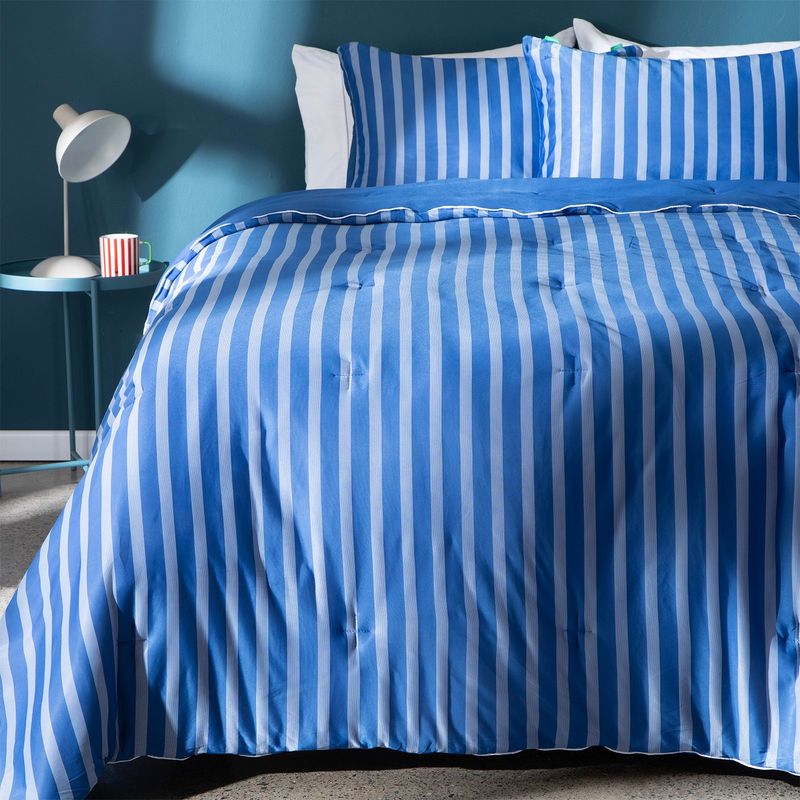 BENETTON - Edredón Benetton con exterior Nylón  y relleno de 160 GSM de Poliéster Cool. Edredón Estampado para cama doble, queen, king.