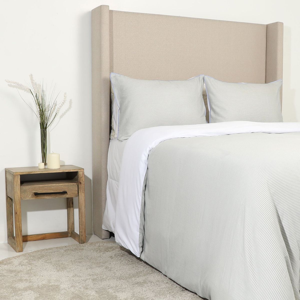 BENETTON - Funda de Duvet Estampada de Polialgodón con cierre de botones Benetton. Forro de Plumón para cama doble, queen y king