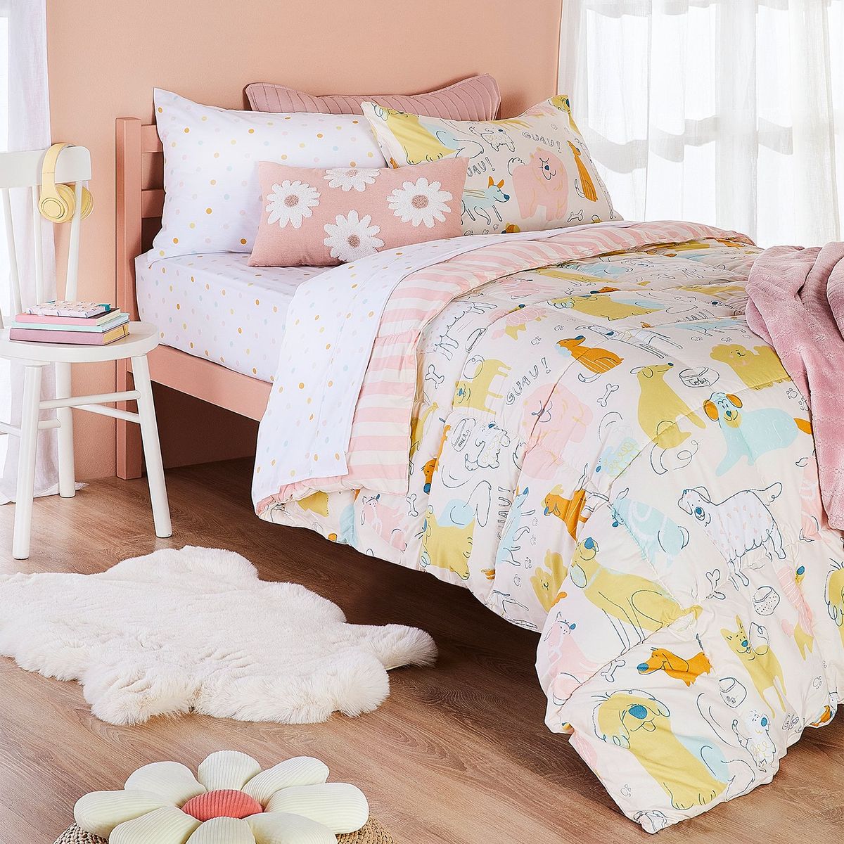 MICA KIDS - Edredón Infantil Mica Kids con exterior y relleno de Poliéster 300 GSM Dorothy. Edredón Estampado para cama Sencillo y doble.