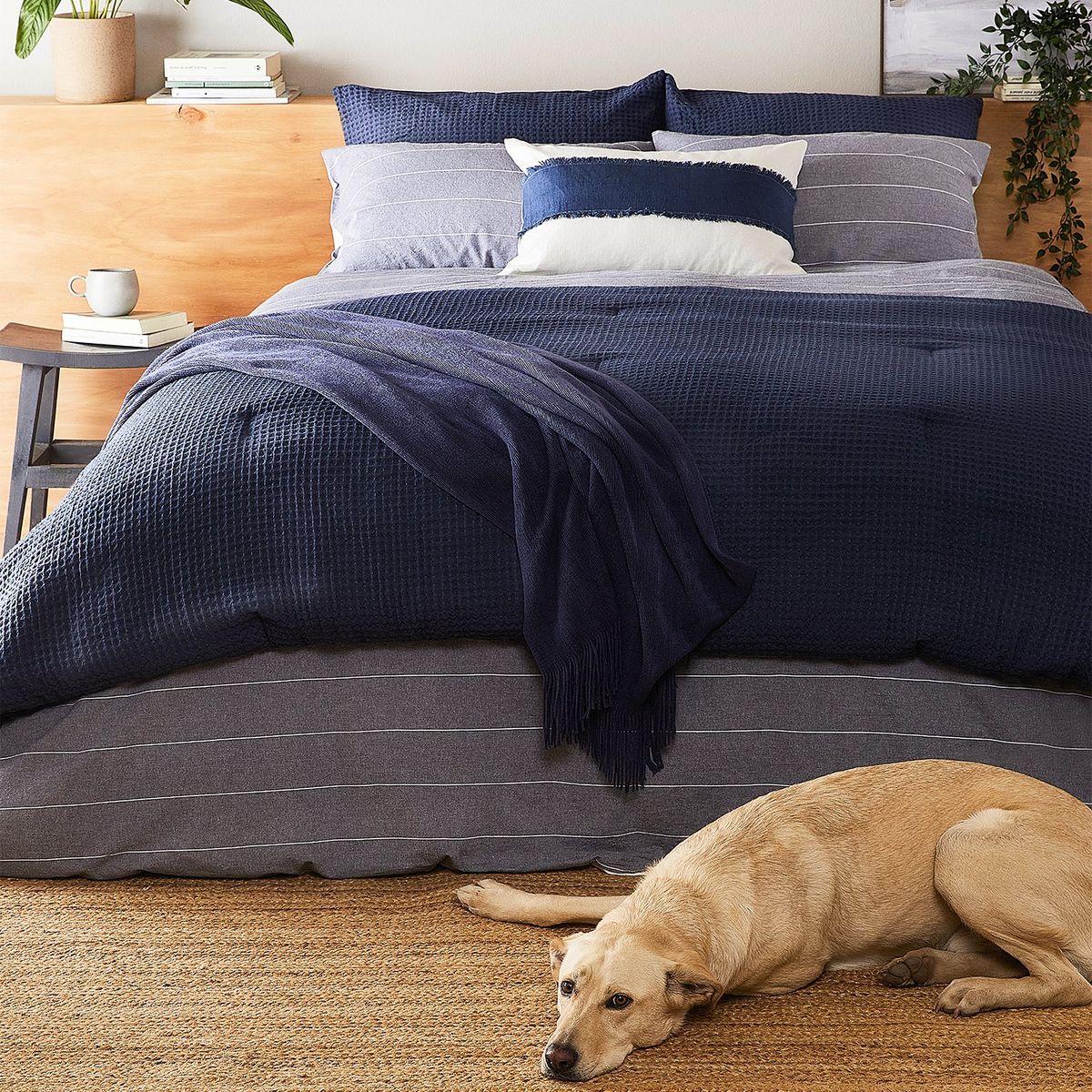 BASEMENT HOME - Funda de Duvet Estampada de Algodón con cierre de botones Basement home. Forro de Plumón Oleg para cama doble, queen y king